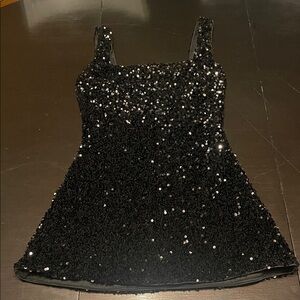 Princess Polly Elegant Black Sequin Blouse